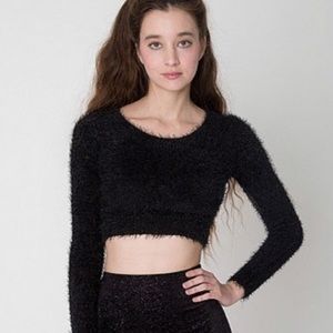 FLUFFY AMERICAN APPAREL CROPPED SWEATER TOP